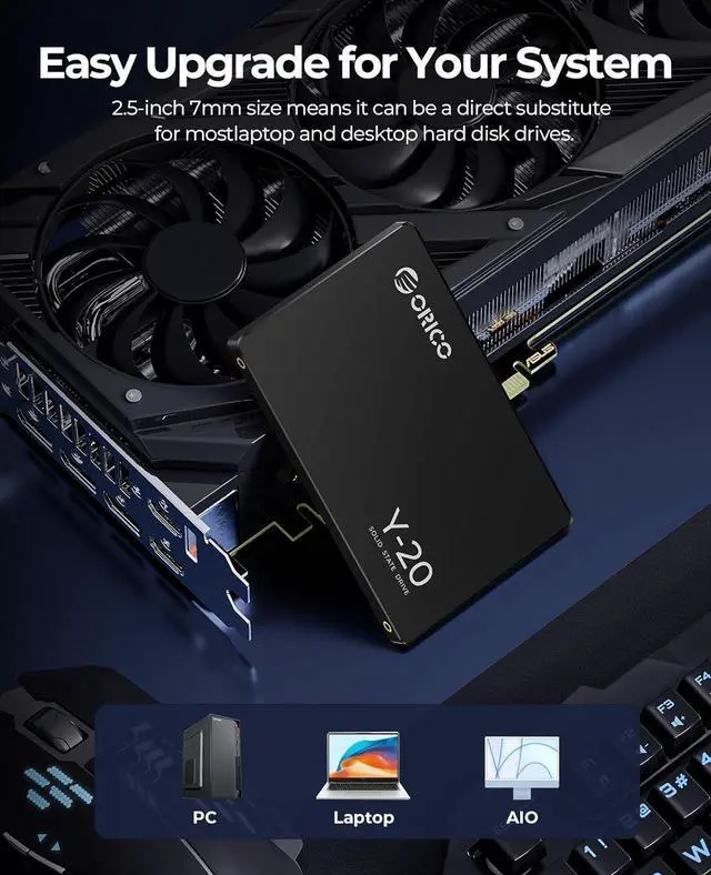 Alt view image 9 of 12 - 2.5 Inch Internal SSD SATA III 6Gb/s, 3D NAND Up to 500MB/s Read Speed, Compatible with Laptops and Desktops - Y20
