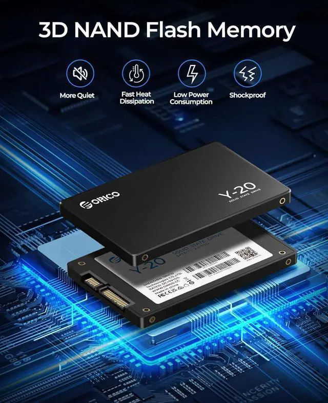 Alt view image 10 of 12 - 2.5 Inch Internal SSD SATA III 6Gb/s, 3D NAND Up to 500MB/s Read Speed, Compatible with Laptops and Desktops - Y20