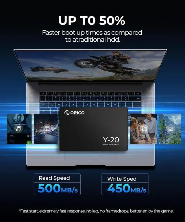 Alt view image 12 of 12 - 2.5 Inch Internal SSD SATA III 6Gb/s, 3D NAND Up to 500MB/s Read Speed, Compatible with Laptops and Desktops - Y20