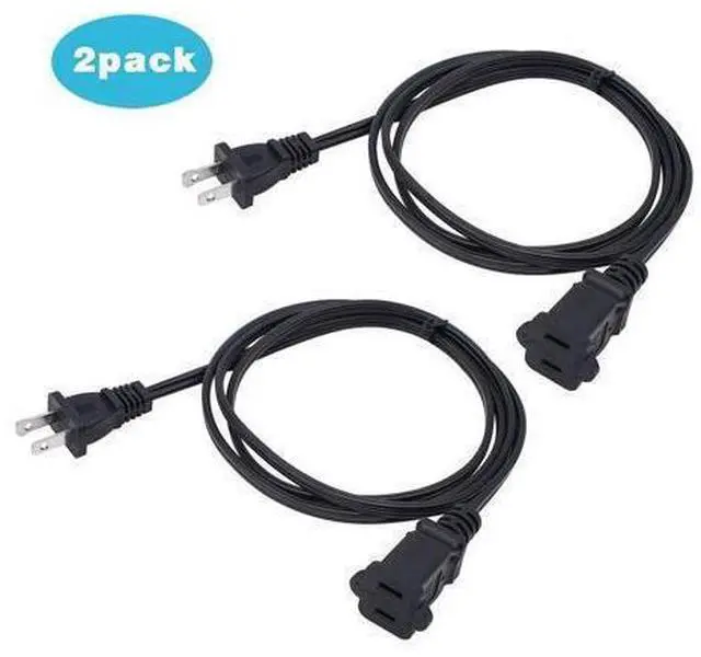 Alt view image 10 of 12 - 10 FT 2 Prong Extension Cord,Black Extension Cord 10 ft Indoor or Outdoor, Male/Female Power Cable for NEMA 1-15P to NEMA 1-15R,Extension Cable 2 Pack