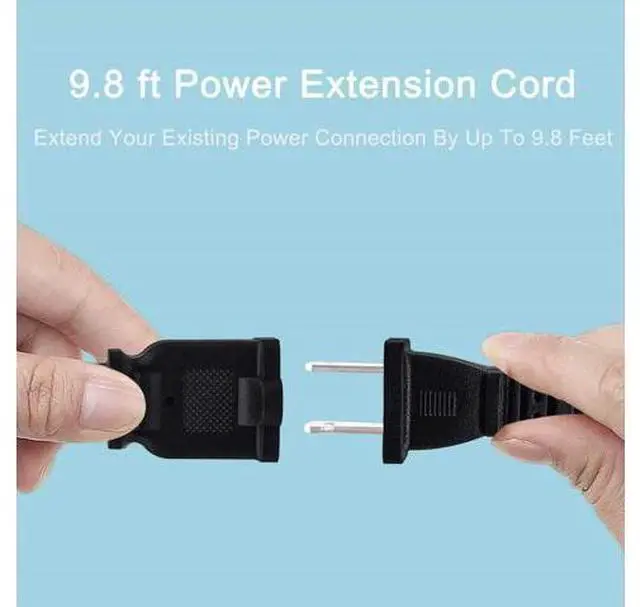 Alt view image 12 of 12 - 10 FT 2 Prong Extension Cord,Black Extension Cord 10 ft Indoor or Outdoor, Male/Female Power Cable for NEMA 1-15P to NEMA 1-15R,Extension Cable 2 Pack