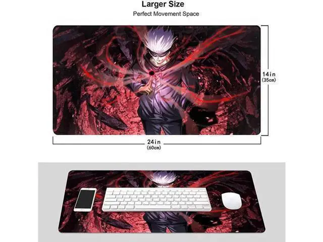 Alt view image 8 of 14 - Large Mouse Pad, Extended Gaming Mousepad Non-Slip Base Keyboard Pad,Desk Mat 24" x 14" in, Anime Mouse Pad