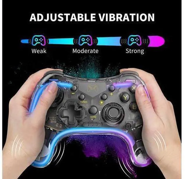 Alt view image 11 of 14 - Switch Controller,Wireless Switch Pro Controller Compatible with Nintendo Switch/Switch lite/Switch OLED,Pro Controller Switch Support Turbo,Wake-up Function and Adjustable LED(White)
