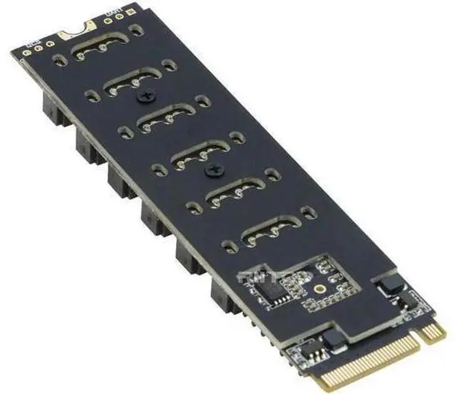 Alt view image 12 of 14 - M.2 NVMe to SATA 3.0 Adapter Card, M.2 M EKY PCIE3.0 to SATA 6 Port Adapter Card, ASM1166 6Gbps , Come with 6x SATA3.0 Cable