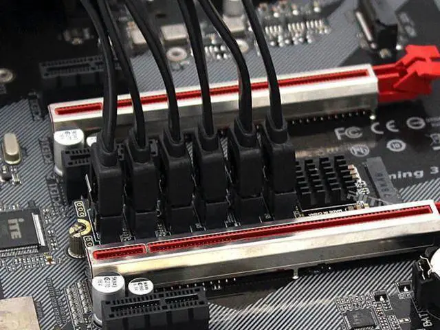 Alt view image 13 of 14 - M.2 NVMe to SATA 3.0 Adapter Card, M.2 M EKY PCIE3.0 to SATA 6 Port Adapter Card, ASM1166 6Gbps , Come with 6x SATA3.0 Cable