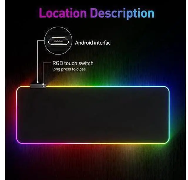 Alt view image 9 of 12 - RGB Mousepad Led Mouse Pad Large Mouse Pad Led and Big Mouse mat