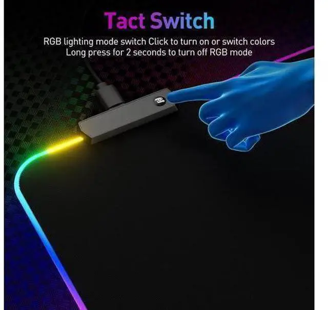 Alt view image 10 of 12 - RGB Mousepad Led Mouse Pad Large Mouse Pad Led and Big Mouse mat