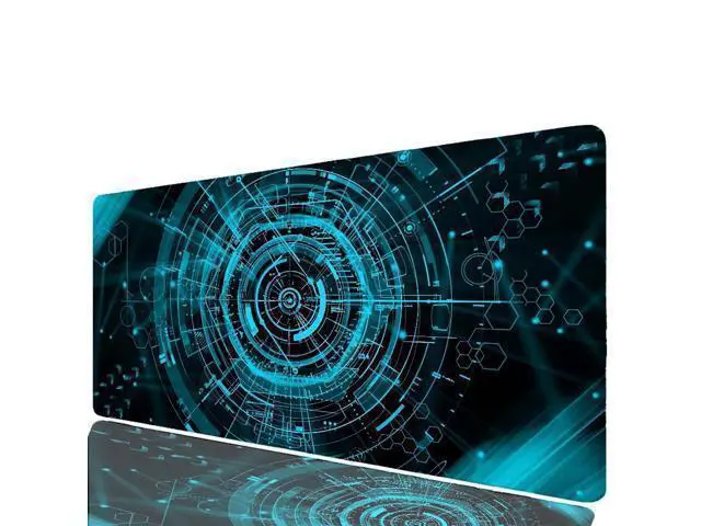 Alt view image 7 of 12 - RAMAHP Gaming Mouse Pad Large Keyboard Pad 23.6 x 11.8in Cyberpunk Geared Machinery Mouse Pad for Keyboard with Anti-Slip Rubber Base, Extended Desk Pad Keyboard Pad Mouse Mat Green