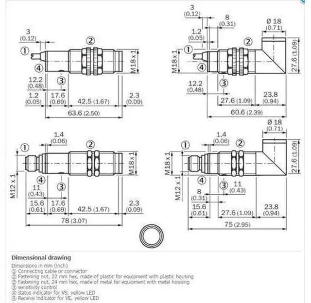 Alt view image 4 of 4 - SICK VS/VE18-3N3640 Through-beam photoelectric sensor ,NPN New