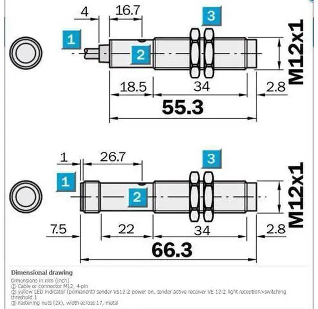 Alt view image 4 of 4 - SICK VS/VE12-2N430 Through-beam photoelectric sensor ,NPN ,New