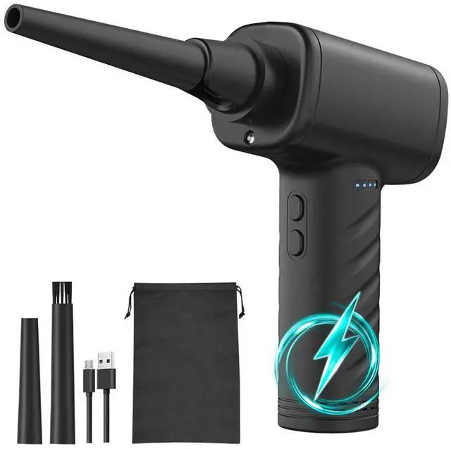 Alt view image 8 of 14 - Compressed Air Duster 51000RPM Electric Air Duster Compressed Air Cans Duster,Cordless Air Blower,9KPa Airflow Electric Blower,1-Gears Speed,6000mAh Battery,70W for Computer Keyboard Electronics Clean