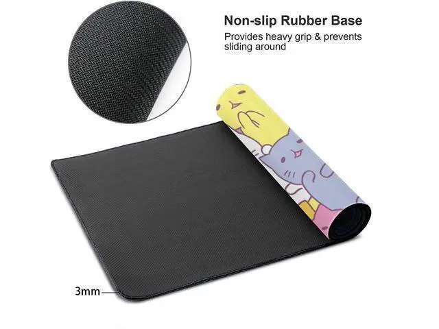 Alt view image 10 of 14 - Kawaii Cats Gaming Mouse Pad XL Extended Large Mouse Mat Desk Pad Stitched Edges Mousepad Long Non-Slip Rubber Base Mice Pad 31.5 X 11.8 Inch