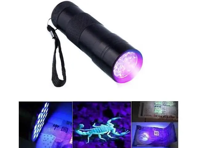 Alt view image 6 of 10 - Mini LED Ultraviolet Flashlight 395nm Purple Violet LED Torch Flash Light Invisible Ink Marker Detection UV Lamp 3AAA