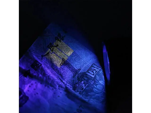 Alt view image 10 of 10 - Mini LED Ultraviolet Flashlight 395nm Purple Violet LED Torch Flash Light Invisible Ink Marker Detection UV Lamp 3AAA