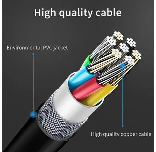 Alt view image 12 of 14 - Vszerda RCA Splitter - Male to Male Cable, Y Splitter 1 to 2 RCA Male Stereo Audio Subwoofer Cable - 25cm/10inch