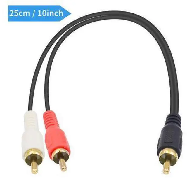 Alt view image 13 of 14 - Vszerda RCA Splitter - Male to Male Cable, Y Splitter 1 to 2 RCA Male Stereo Audio Subwoofer Cable - 25cm/10inch