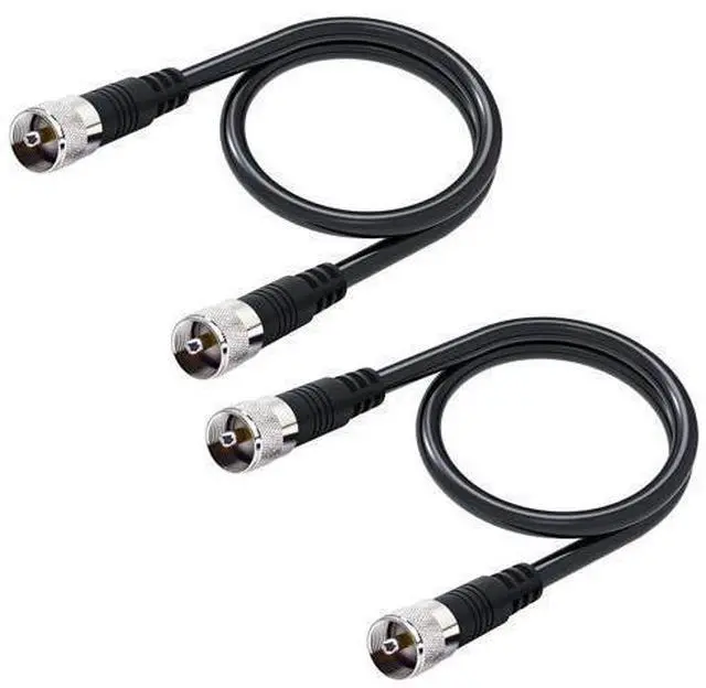 Alt view image 5 of 8 - RG8x Jumper Cable, 2 Pack 2ft CB Coax Cable PL259 UHF Connector 50 ohm Low Loss for Ham Radio, Antenna Analyzer, Dummy Load and SWR Meter
