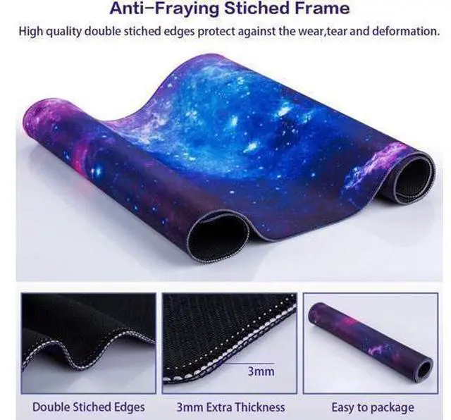 Alt view image 12 of 14 - Gaming Mouse Pad 31.5x15.7inch Large Extended Mousepad Big Computer Desk Mat for Keyboard and Mouse Full Desk Mouse Mat with Non-Slip & Rubber Base