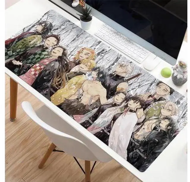 Alt view image 5 of 8 - Mouse Pad Compatible with Demon Slayer, Anime Large Mouse Pad for Computer ,Home Office Long Mouse Mat - Non Slip Rubber Base,35.4*15.7*0.12 inch