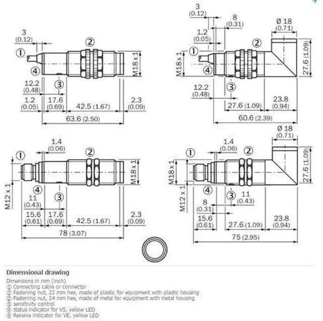 Alt view image 4 of 4 - SICK VS/VE18-3P3412 Through-beam Photoelectric Sensor ,PNP,New