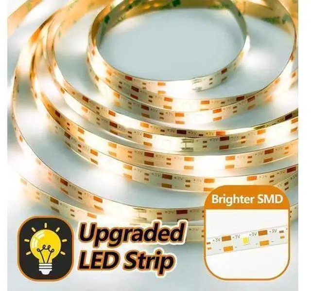 Alt view image 8 of 10 - Solar LED Strip Lights 100 White LEDs Waterproof Outdoor Tape Light for Garden Pool Stair Driveway Halloween Decor