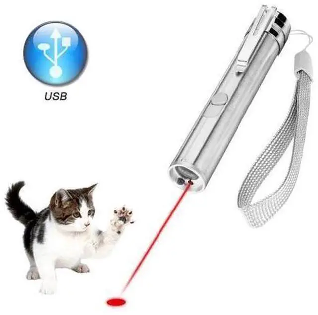 Alt view image 6 of 10 - 3 In 1 Laser Pointer LED Flashlight For Cats Pet Training Tool USB Rechargeable UV Flashlamp LED Flash Light Mini Lanterna Lamp