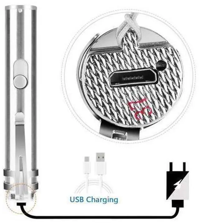 Alt view image 9 of 10 - 3 In 1 Laser Pointer LED Flashlight For Cats Pet Training Tool USB Rechargeable UV Flashlamp LED Flash Light Mini Lanterna Lamp