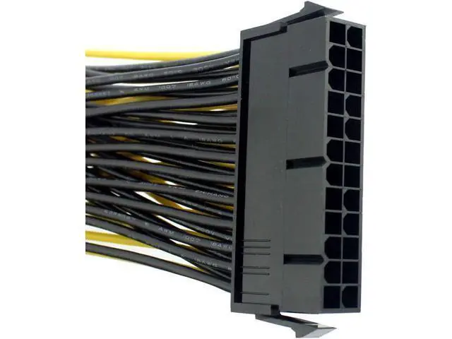 Alt view image 8 of 10 - 24P 20+4 Pin Dual PSU Power Supply Cable,18AWG ATX Motherboard Mainboard Adapter Connector Cable Mining Extension Cable - 20cm (2 Pcs)