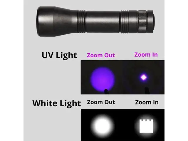Alt view image 10 of 10 - LED UV Flashlight Ultraviolet Torch 395nm Ultra Violet Light Blacklight 18650 Battery Waterproof camping light Zoomable Torch