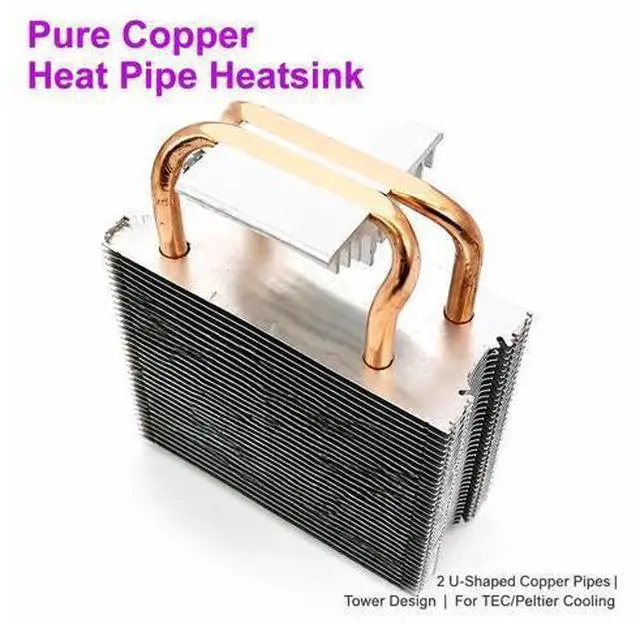 Alt view image 11 of 12 - Copper Heat Pipe Heatsink for TEC Peltier Cooler Mini CPU Radiator for DIY Semiconductor Cooling