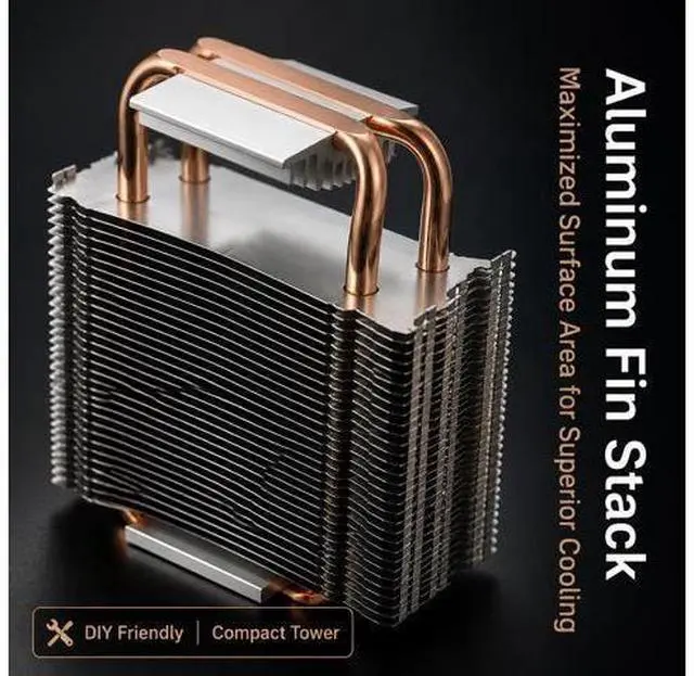 Alt view image 10 of 12 - Copper Heat Pipe Heatsink for TEC Peltier Cooler Mini CPU Radiator for DIY Semiconductor Cooling