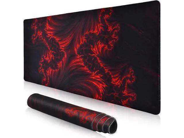 Alt view image 7 of 12 - Gaming Mouse Pad Red Large Mouse Pad 31.5×15.75In Large Gaming Mouse Pads Long Big Mouse Pad XL Mouse Mat with Non-Slip Base Extended Keyboard Mousepad Flame Pattern (Black Red)