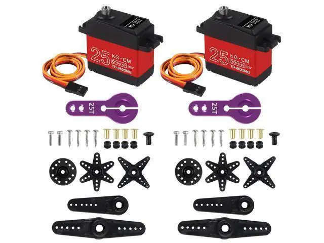 Alt view image 14 of 14 - anicorn 2PACK 25KG Servo Motor High Torque RC Servo Metal Gear Waterproof Full Metal Gear Steering Servo with 25T Servo Horn for Robotic DIY,RC car (Control Angle180°)