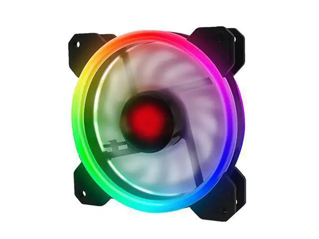 Alt view image 7 of 10 - Computer Case PC Cooling Fan RGB Adjust LED 120mm Quiet + IR Remote New computer Cooler Cooling RGB Case Fan CPU