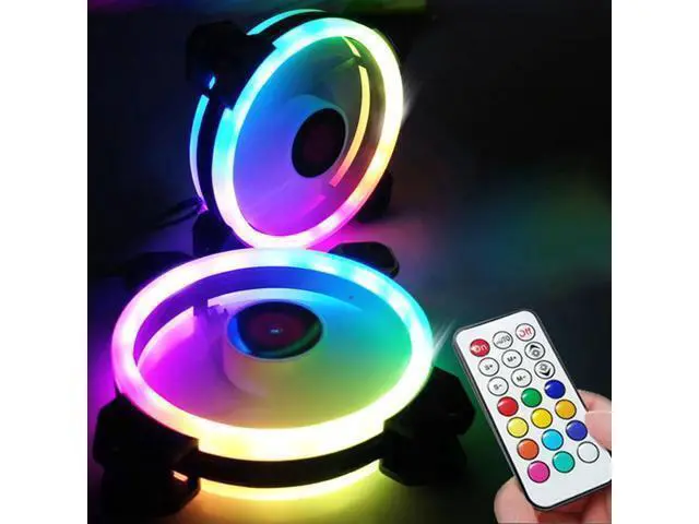 Alt view image 8 of 10 - Computer Case PC Cooling Fan RGB Adjust LED 120mm Quiet + IR Remote New computer Cooler Cooling RGB Case Fan CPU