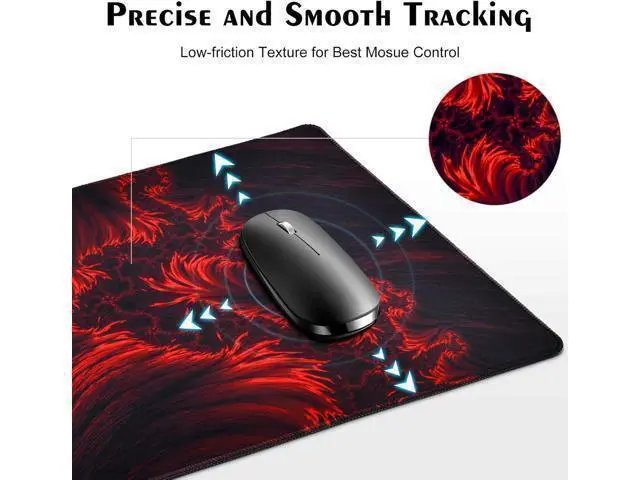 Alt view image 10 of 12 - Gaming Mouse Pad Red Large Mouse Pad 31.5×15.75In Large Gaming Mouse Pads Long Big Mouse Pad XL Mouse Mat with Non-Slip Base Extended Keyboard Mousepad Flame Pattern (Black Red)