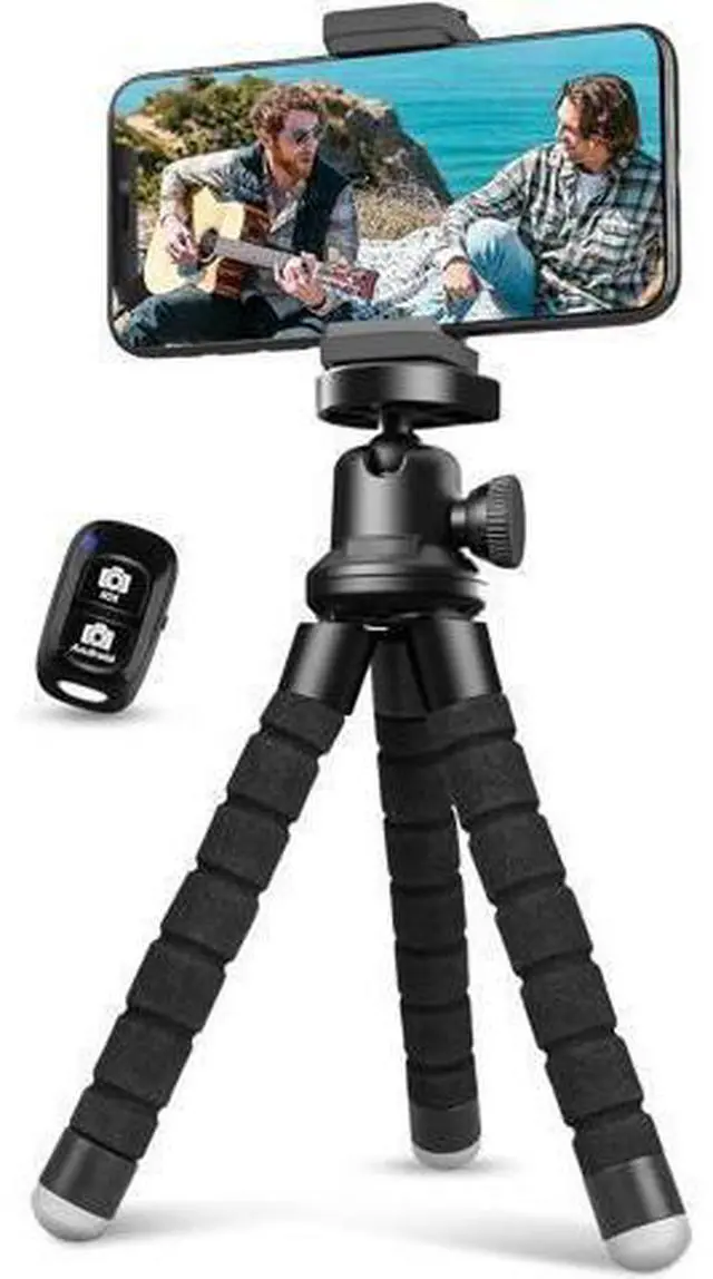 Alt view image 7 of 12 - Phone Tripod Flexible Tripod for iPhone and Android Cell Phone Come with Wireless Remote and Clip for Video Recording/Vlogging/Selfie