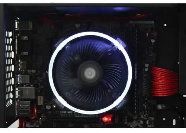 Alt view image 11 of 14 - CPU Cooler Air Cooling Fan Heastink Silent Desktop PC Computer CPU Cooling Fan Cooler Heatsink Radiator 12cm 1000RPM - Blue
