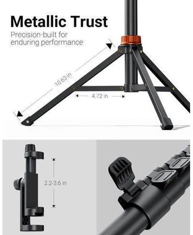 Alt view image 8 of 12 - VIMOSE 66 Phone Tripod Tripod for iPhone with Remote & Phone Stand Extendable Cell Phone Tripod for Video Recording Ultimate Tripod & Monopod Accessories for iPhone/Android Clamp Mount