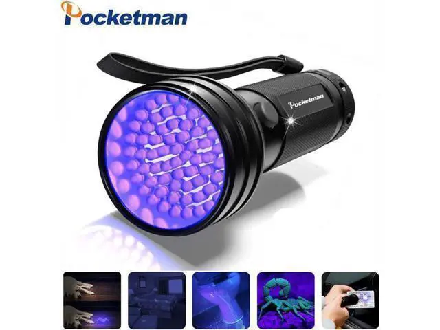 Alt view image 6 of 10 - High quality UV Light 51LED 21LED 12LED UV Light 395-400nm LED UV Flashlight torch light lamp safety UV detection AAA battery