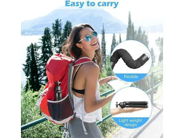 Alt view image 9 of 12 - Phone Tripod, Portable and Flexible Tripod with Wireless Remote and Clip, Cell Phone Tripod Stand for Video Recording(Black)