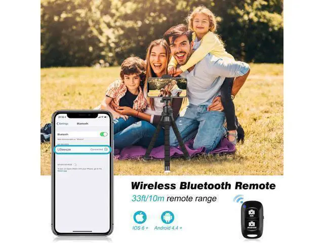 Alt view image 10 of 12 - Phone Tripod, Portable and Flexible Tripod with Wireless Remote and Clip, Cell Phone Tripod Stand for Video Recording(Black)