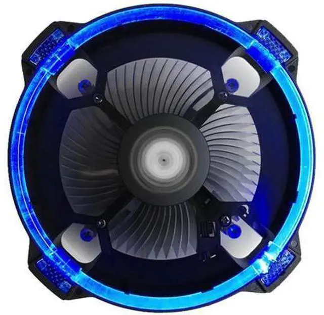 Alt view image 13 of 14 - CPU Cooler Air Cooling Fan Heastink Silent Desktop PC Computer CPU Cooling Fan Cooler Heatsink Radiator 12cm 1000RPM - Blue