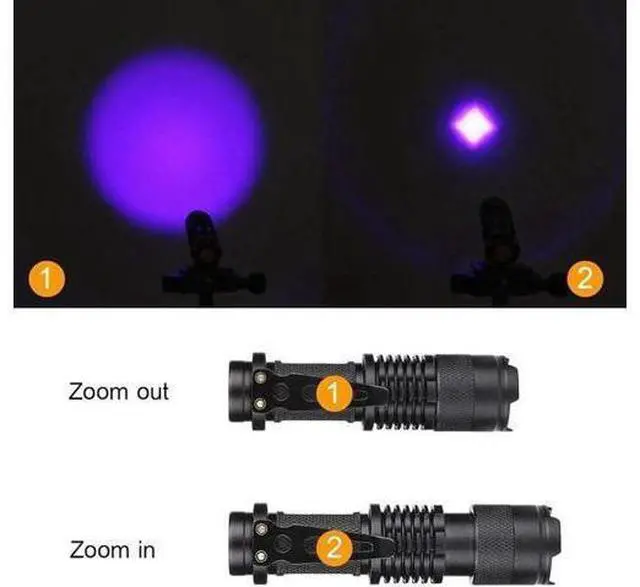 Alt view image 7 of 10 - Led UV 395NM Flashlight Torch Light Ultra Violet Light Purple light UV Lamp AA Battery For Marker Checker Detection