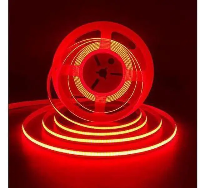 Alt view image 6 of 10 - COB LED Strip Lights Red DC12V 16.4ft/5M 320leds/M CRI90 Bright Flexible LED Tape Lights 8mm for Indoor Home Cabinet Bedroom Kitchen Stage Backlight DIY Lighting (Without Power Supply) (Red)