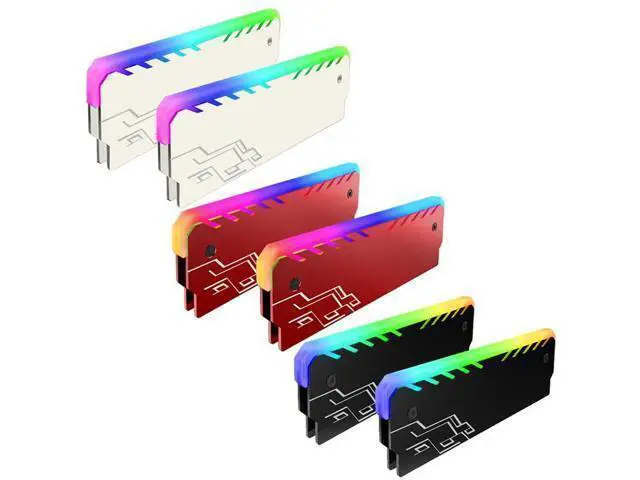 Alt view image 6 of 10 - Case Fan Cooler Colorful RGB Light Memory RAM Cooler Heat Sink Cooling Vest Radiator for DIY PC Computer Cooling Fan Cooler