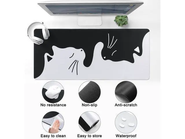Alt view image 9 of 14 - Keynovo Gaming Mouse Pad Large Mouse Pad Non-Slip 4mm Laptop Gaming Desk Pad Waterproof Desk Pad Office and Home (Hug Cat 35.4x15.7)