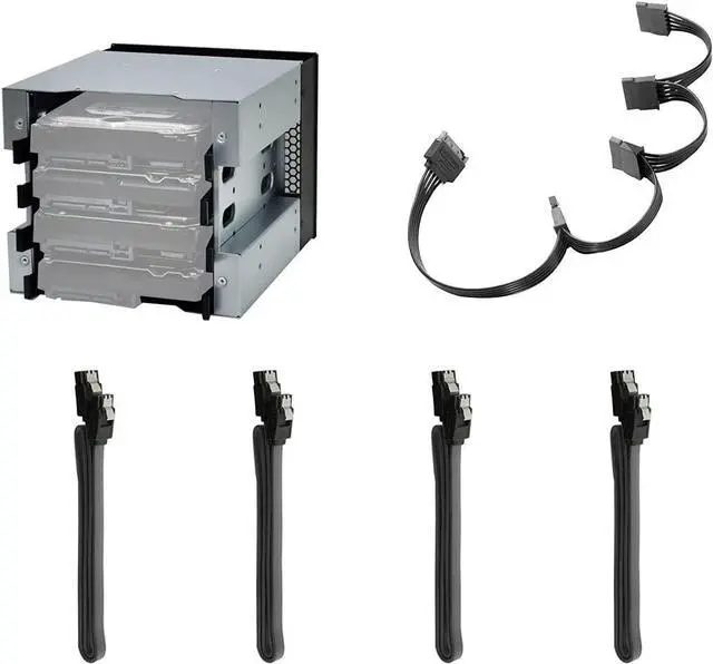 Alt view image 8 of 14 - 5" 3 x Optical Drive Bay to 4-Bay 3.5 Inch SATA SAS HDD Cage Rack Bracket Hard Drive Tray Caddy Adapter with SATA 3.0 Date Cable (W SATA 15pin Cable)