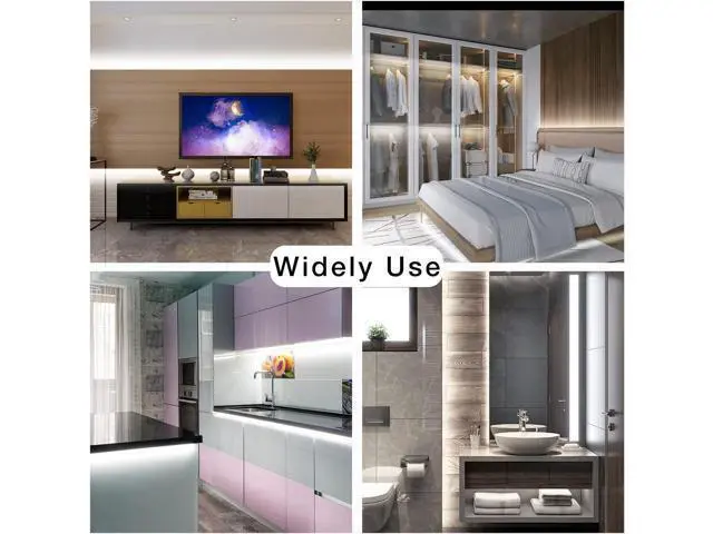 Alt view image 13 of 14 - COB LED Strip 16.4 ft White LED Strip Lights Dimmable LED Light Strip 6500K Bright Daylight White 24V 1600LEDs 2835 Flexible LED Tape Light for TV Bedroom Kitchen Cabinet Closet