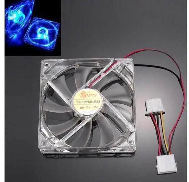 Alt view image 6 of 10 - Quad 4-LED Light Neon Clear 120mm PC Computer Case Cooling Fan Mod Cooling Cooler Silent Case Fan Cooling Fans#T2